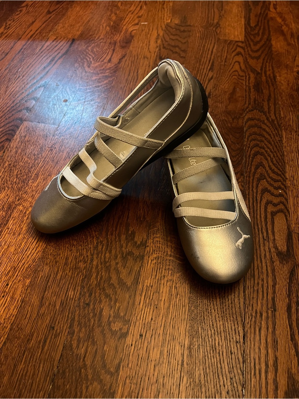 Puma Metallic Silver Slip-On Ballet Flats - Picture 3 of 5